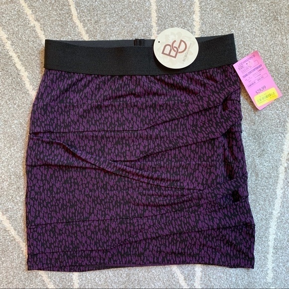 BCBGeneration Purple Twisted Pencil Mini Skirt - Picture 3 of 5